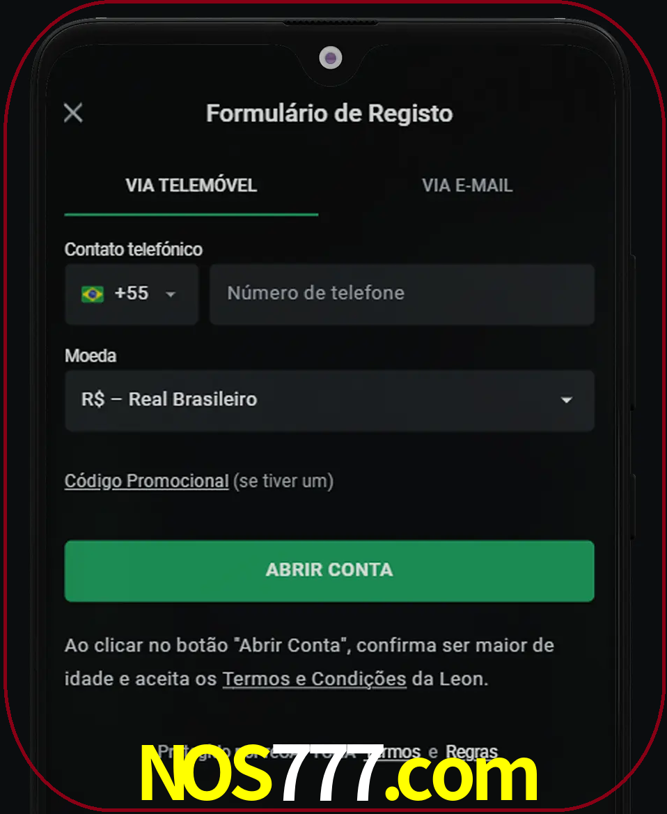 Abra o aplicativo e inicie o processo de registro.