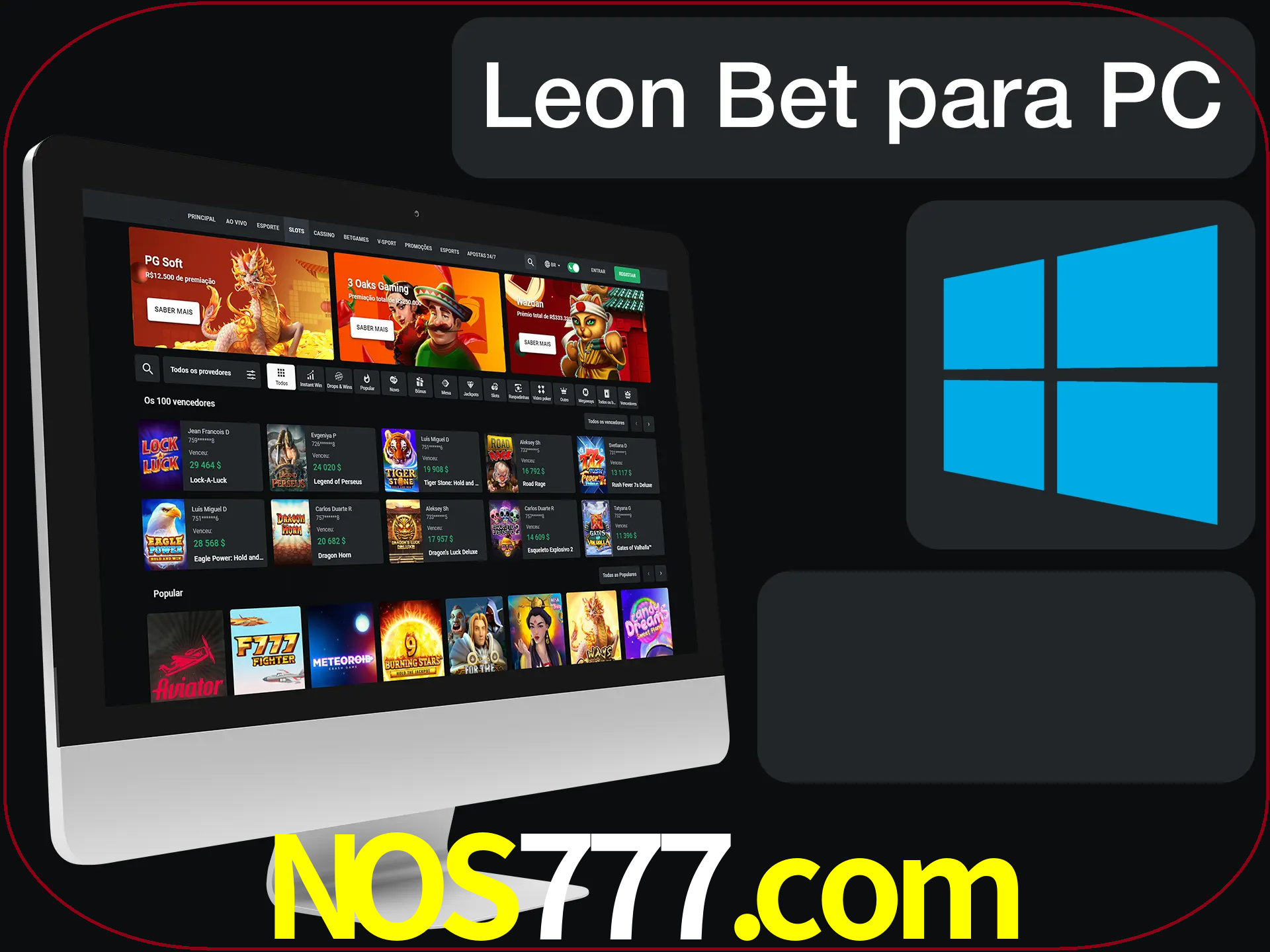 Aposte e jogue em nosso cassino usando o PC.